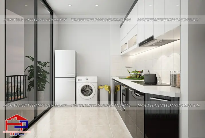 Thiết Kế Tủ Bếp Acrylic Tbac97 Chữ I Nhỏ Gọn, Hiện Đại Và Tiện Nghi