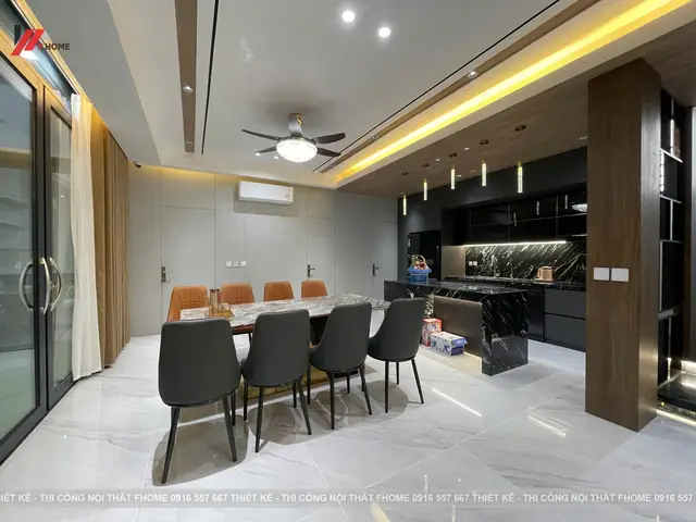 Tủ Bếp Lacquered Kèm Bàn Đảo 02