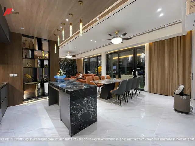 Tủ Bếp Lacquered Kèm Bàn Đảo 02