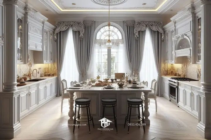 Mẫu Thiết Kế Phòng Bếp Tân Cổ Điển Đẹp Và Sang Trọng