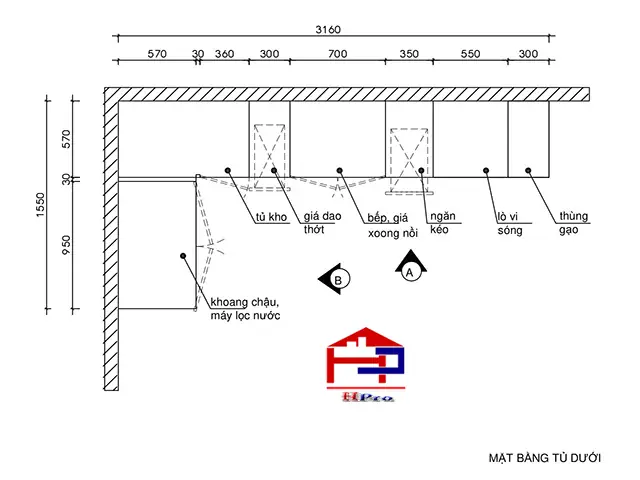 2. Thiết Kế Ấn Tượng Của Tủ Bếp Acrylic Tbac19 Cho Không Gian Gia Đình Chật Hẹp
