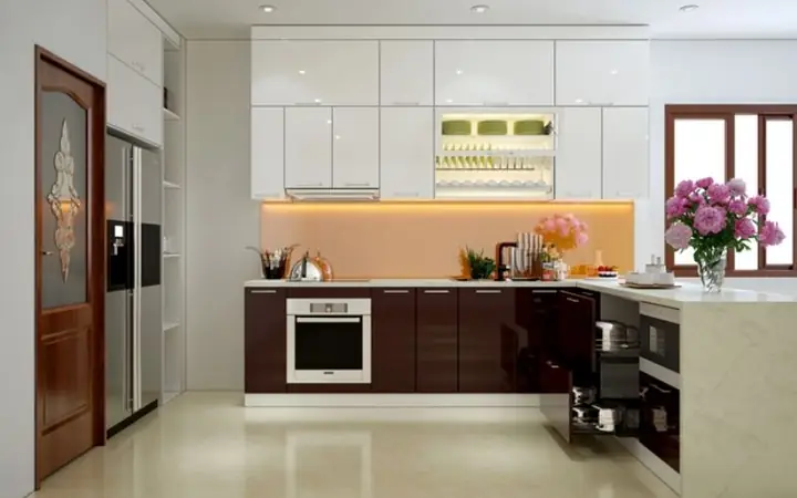 4.3 Mẫu Thiết Kế Bếp Căn Hộ Chung Cư Bằng Acrylic