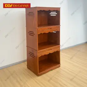 Mẫu Tủ Thờ 3 Tầng Gỗ Sồi Mỹ Mới Nhất 2025 Màu Nâu Hiện Đại