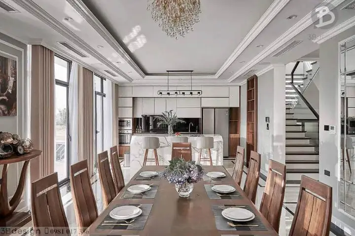 Thiết Kế Nội Thất Phòng Bếp Và Phòng Ăn Biệt Thự Nhà Vườn Thiết Kế Nội Thất Phòng Bếp Và Phòng Ăn Biệt Thự Nhà Vườn