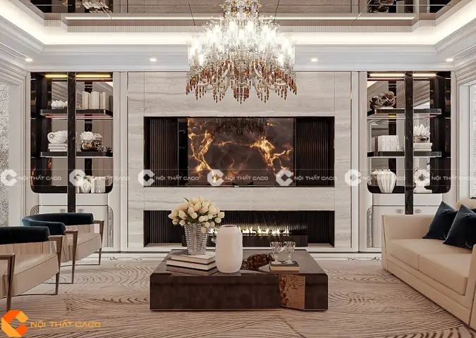 Thiết Kế Nội Thất Biệt Thự Với Không Gian Phòng Khách Luxury