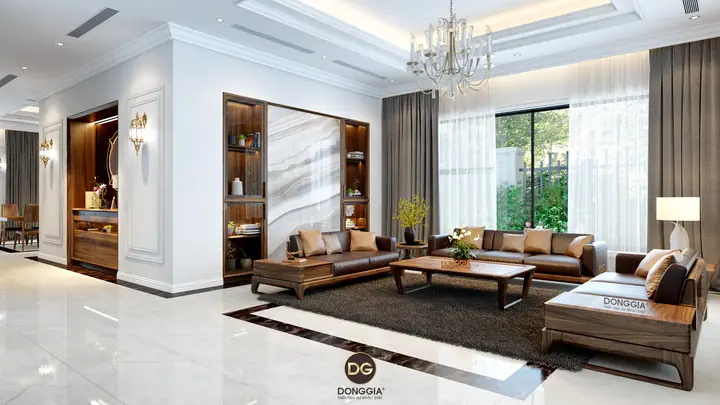 Mẫu Thiết Kế Phòng Khách Biệt Thự Tân Cổ Điển