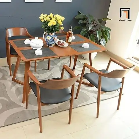 Bộ Bàn Ăn 6 Chỗ Ngồi 46-bad6-g4-b5 Ghế Ngồi Bọc Da Pu Đẹp