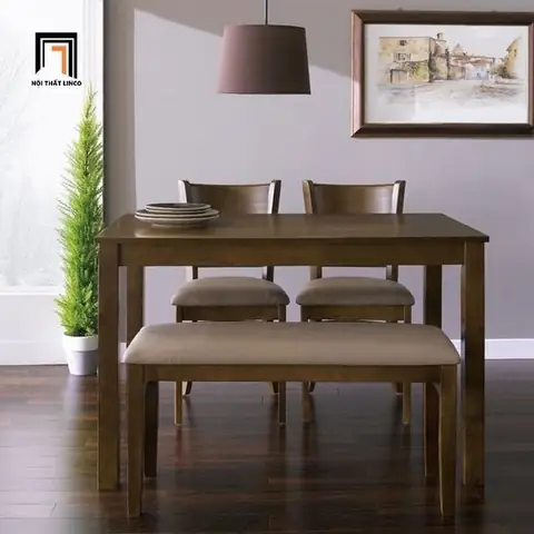 Bộ Bàn Ăn 6 Chỗ Ngồi 46-bad6-g4-b5 Ghế Ngồi Bọc Da Pu Đẹp