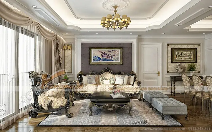 2. Thiết Kế Phòng Khách Căn Hộ 02 Tòa Ruby 1 Goldmak City