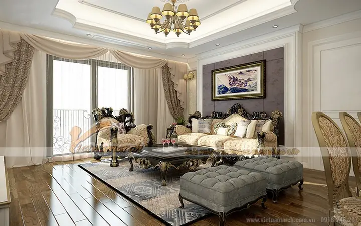 2. Thiết Kế Phòng Khách Căn Hộ 02 Tòa Ruby 1 Goldmak City