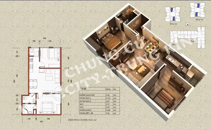 Diện Tích Home City Trung Kính