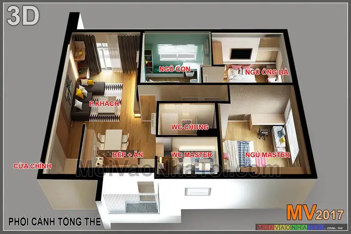 Phối Cảnh Tổng Thể Căn Hộ 112m2 Chung Cư Viện 103: