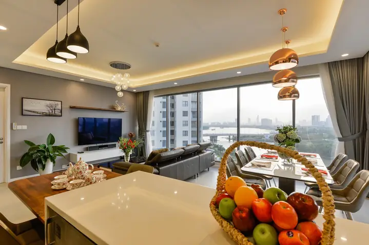 Cho Thuê Căn Hộ 3 Phòng Ngủ Đảo Kim Cương Tháp Hawaii View Trung Sông, Trung Tâm Tp