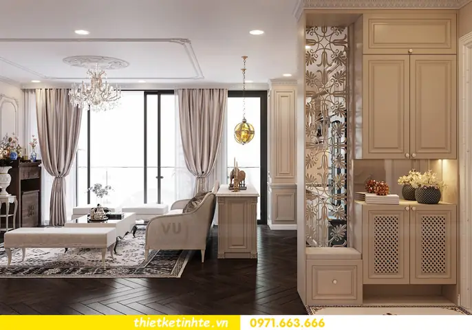 Mẫu Căn Hộ Tân Cổ Điển 3 Ngủ Diện Tích 120m2