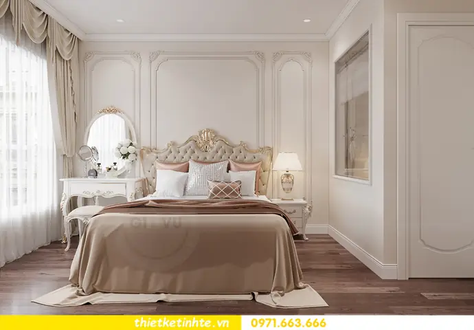 Mẫu Thiết Kế Nội Thất Chung Cư Tân Cổ Điển 2 Phòng Ngủ 65m2