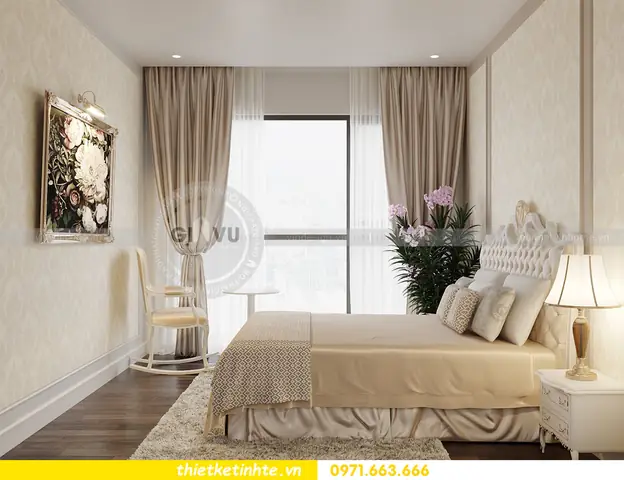 Mẫu Nội Thất Căn Hộ Tân Cổ Điển 75m2 2 Phòng Ngủ