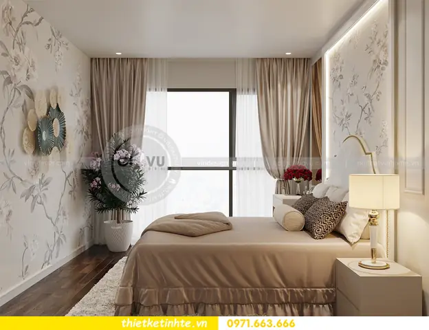 Mẫu Nội Thất Căn Hộ Tân Cổ Điển 75m2 2 Phòng Ngủ