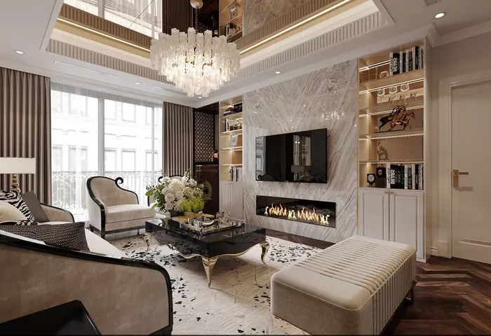 Mẫu Thiết Kế Nội Thất Căn Hộ Tân Cổ Điển Đẹp Nhất Royal City
