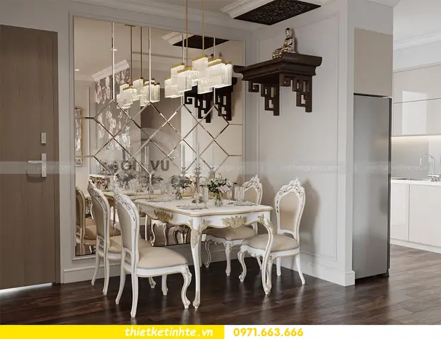 Mẫu Nội Thất Căn Hộ Tân Cổ Điển 75m2 2 Phòng Ngủ