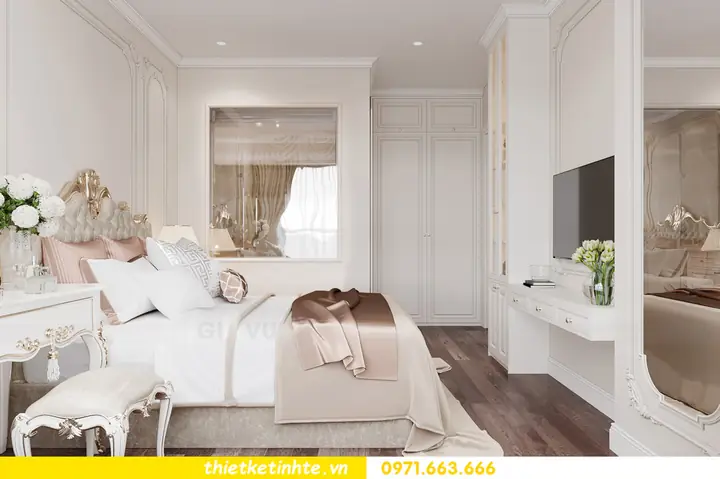 Mẫu Thiết Kế Nội Thất Chung Cư Tân Cổ Điển 2 Phòng Ngủ 65m2