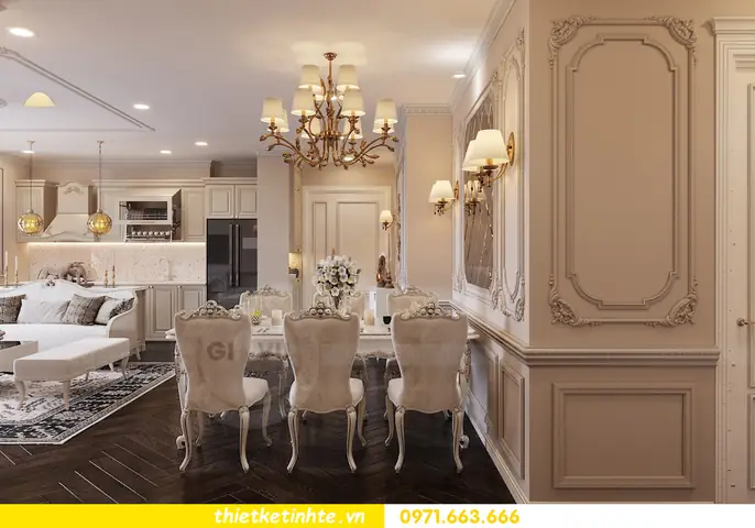 Mẫu Căn Hộ Tân Cổ Điển 3 Ngủ Diện Tích 120m2
