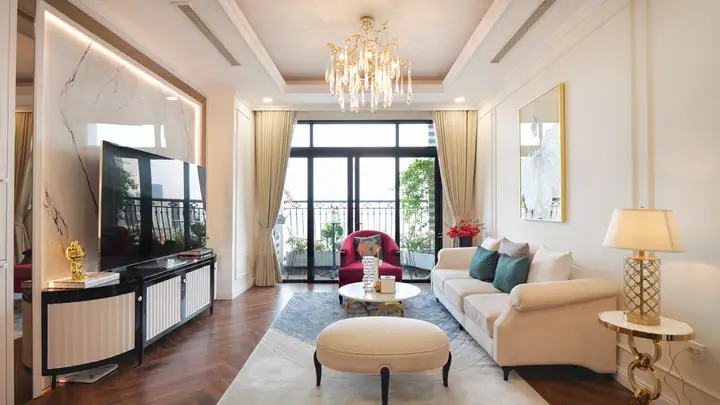 Thiết Kế Thi Công Nội Thất Chung Cư Tân Cổ Điển Nhà Chị Nhi
