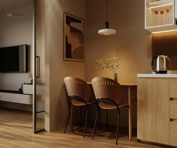 Thiết Kế Nội Thất Phòng Khách Liền Bếp