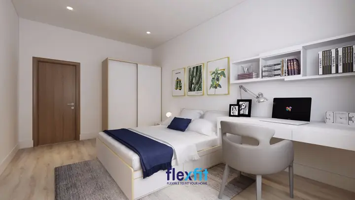 Mẫu Nội Thất Phòng Ngủ Phong Cách Châu Âu Kết Hợp Bàn Làm Việc