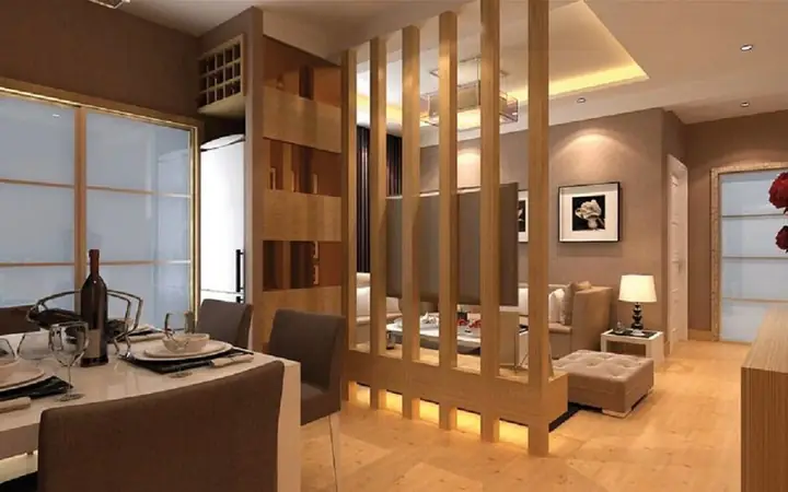 1.3 Thiết Kế Phòng Khách Chung Cư Có Vách Ngăn