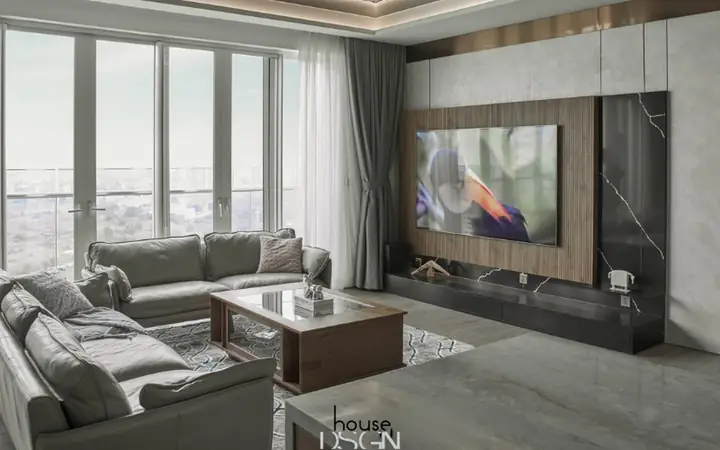 1.5 Thiết Kế Nhà Chung Cư Đẹp 180m2 2 Phòng Ngủ