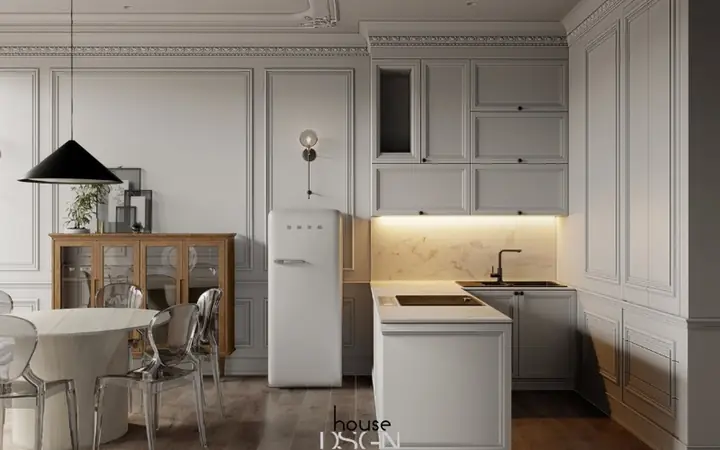 1.3 Thiết Kế Nhà Chung Cư Đẹp 180m2 Phong Cách Tân Cổ Điển