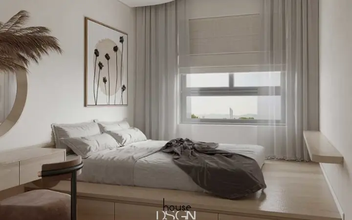 1.5 Thiết Kế Nhà Chung Cư Đẹp 180m2 2 Phòng Ngủ
