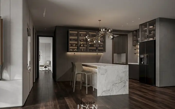 1.4 Thiết Kế Nhà Chung Cư Đẹp 180m2 Phong Cách Hiện Đại