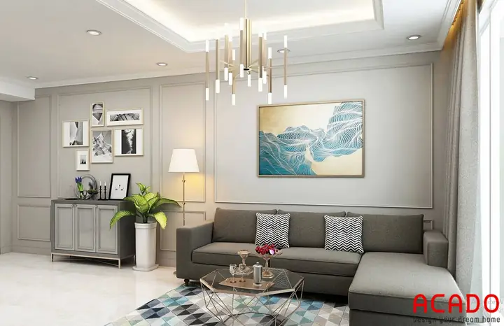 Bộ Sofa Xám Cho Không Gian Phòng Khách Thêm Sang Trọng, Ấm Cúng