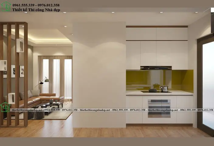 Không Gian Phòng Khách Liền Bếp Chung Cư