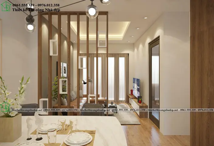 Không Gian Phòng Khách Liền Bếp Chung Cư