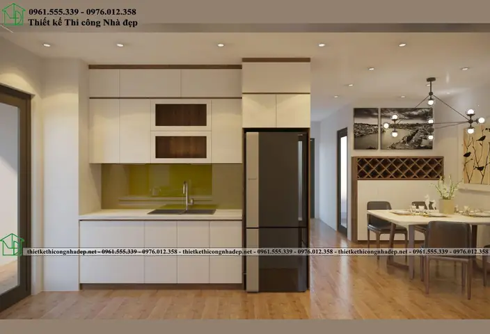 Không Gian Phòng Khách Liền Bếp Chung Cư