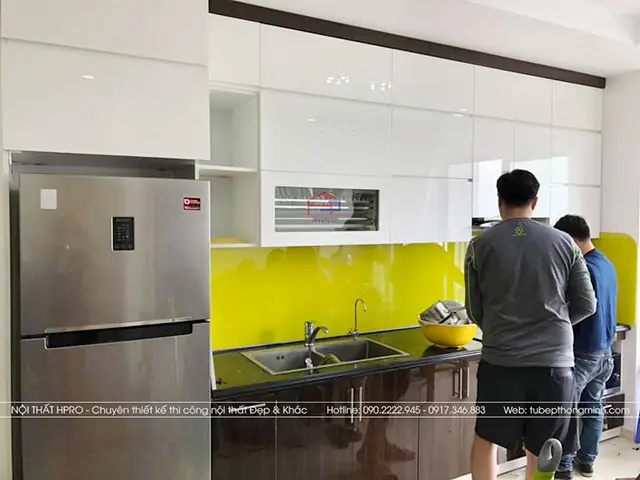 3. Ảnh Thực Tế Mẫutủ Bếp Acrylic Tbac06 Nhà Chị Hà – Chung Cư Lideco Hạ Long