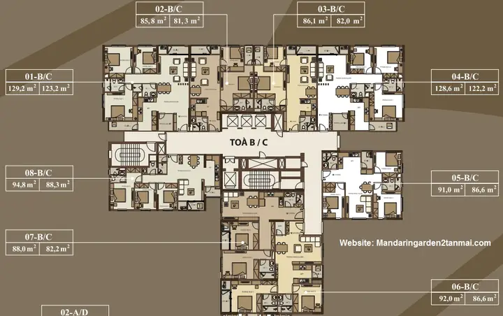 Mặt Bằng Căn Hộ Chung Cư Mandarin Garden 2: