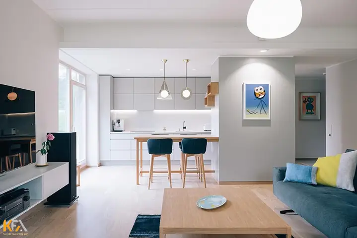 Thiết Kế Phòng Khách Liền Bếp Giúp Tối Ưu Tối Đa Không Gian