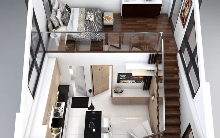 Thiết Kế Nội Thất Chung Cư Mini Có Gác Lửng