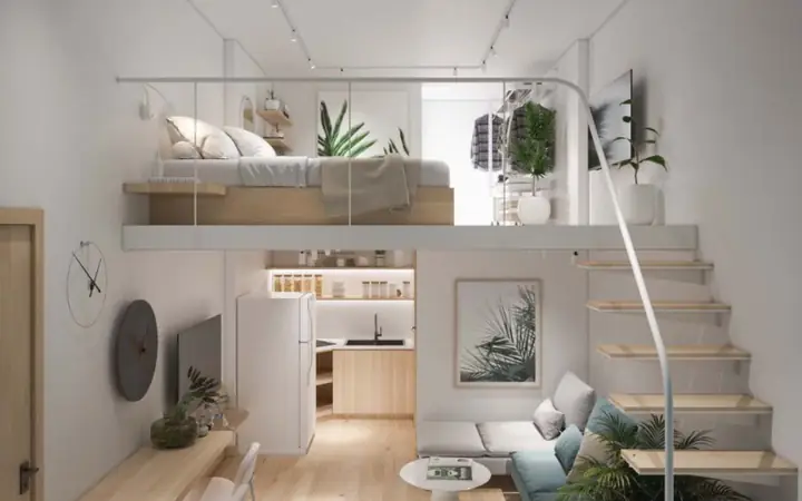 Thiết Kế Nội Thất Chung Cư Mini Có Gác Lửng