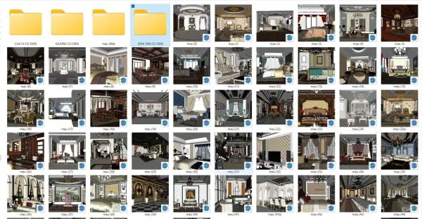 Nội Thất Tân Cổ Điển Sketchup