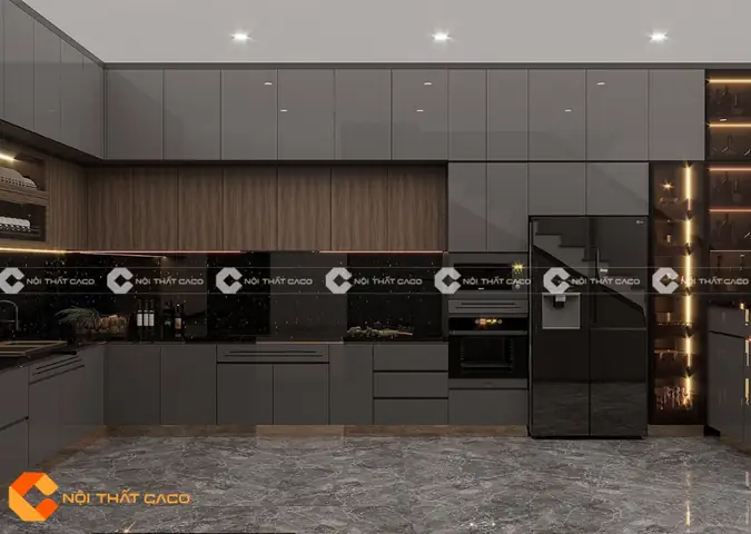 Thiết Kế Nội Thất Bếp Với Tủ Bếp Gỗ Mdf Hiện Đại Tối Ưu Không Gian