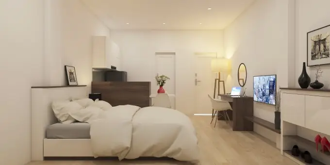 Căn hộ studio tiện nghi (diện tích 25m2) Căn hộ studio tiện nghi (diện tích 25m2)