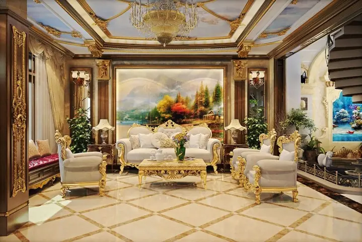 Phòng khách phong cách hoàng gia quý tộc Phòng khách phong cách hoàng gia quý tộc