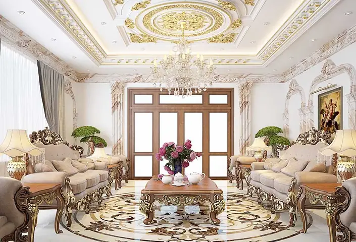 Phòng khách phong cách hoàng gia quý tộc Phòng khách phong cách hoàng gia quý tộc
