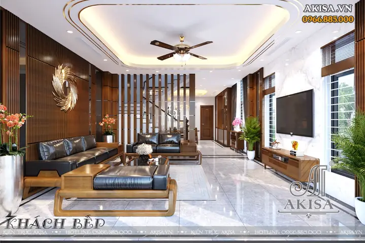 Thiết kế nội thất nhà phố 80m2 hiện đại - Phòng khách Thiết kế nội thất nhà phố 80m2 hiện đại - Phòng khách
