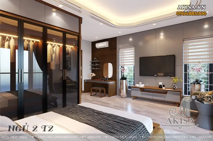 II. Những hình ảnh phối cảnh 3D củathiết kế nọi thất nhà phố hiện đại 3 tầng 80m2 NT31537: II. Những hình ảnh phối cảnh 3D củathiết kế nọi thất nhà phố hiện đại 3 tầng 80m2 NT31537: