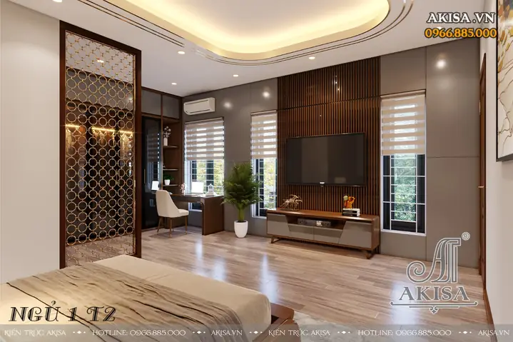 II. Những hình ảnh phối cảnh 3D củathiết kế nọi thất nhà phố hiện đại 3 tầng 80m2 NT31537: II. Những hình ảnh phối cảnh 3D củathiết kế nọi thất nhà phố hiện đại 3 tầng 80m2 NT31537: